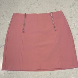LOFT | Barbie Pink Mini Skirt with Zipper Detailing 80s 90s Vibe! | NWOT | Sz 10